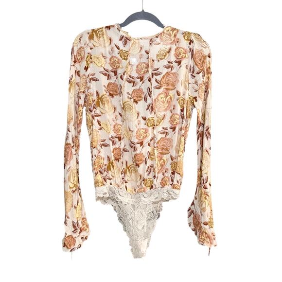 Free People Intimately Free Everything's Rosy Bodysuit Small Boho Feminine - Picture 9 of 9